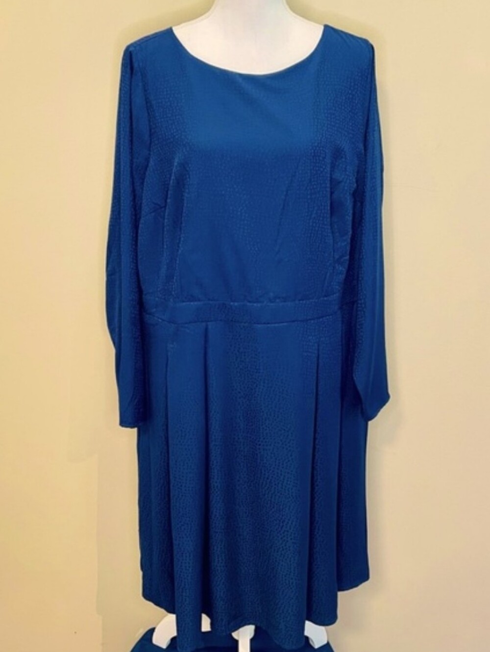 ModCloth Blue Polka Dot Long Sleeve Dress 2X NWT